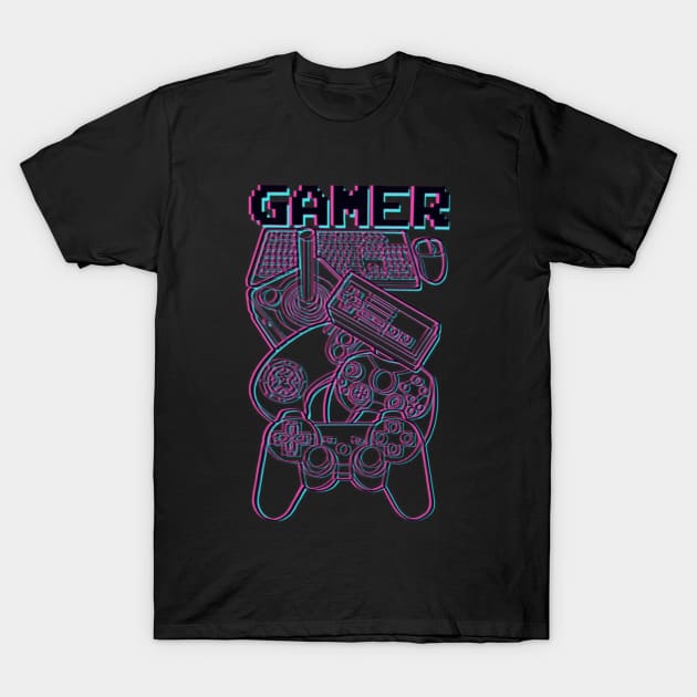 Gamer gamer gaming for life T-Shirt by AustomeArtDesigns